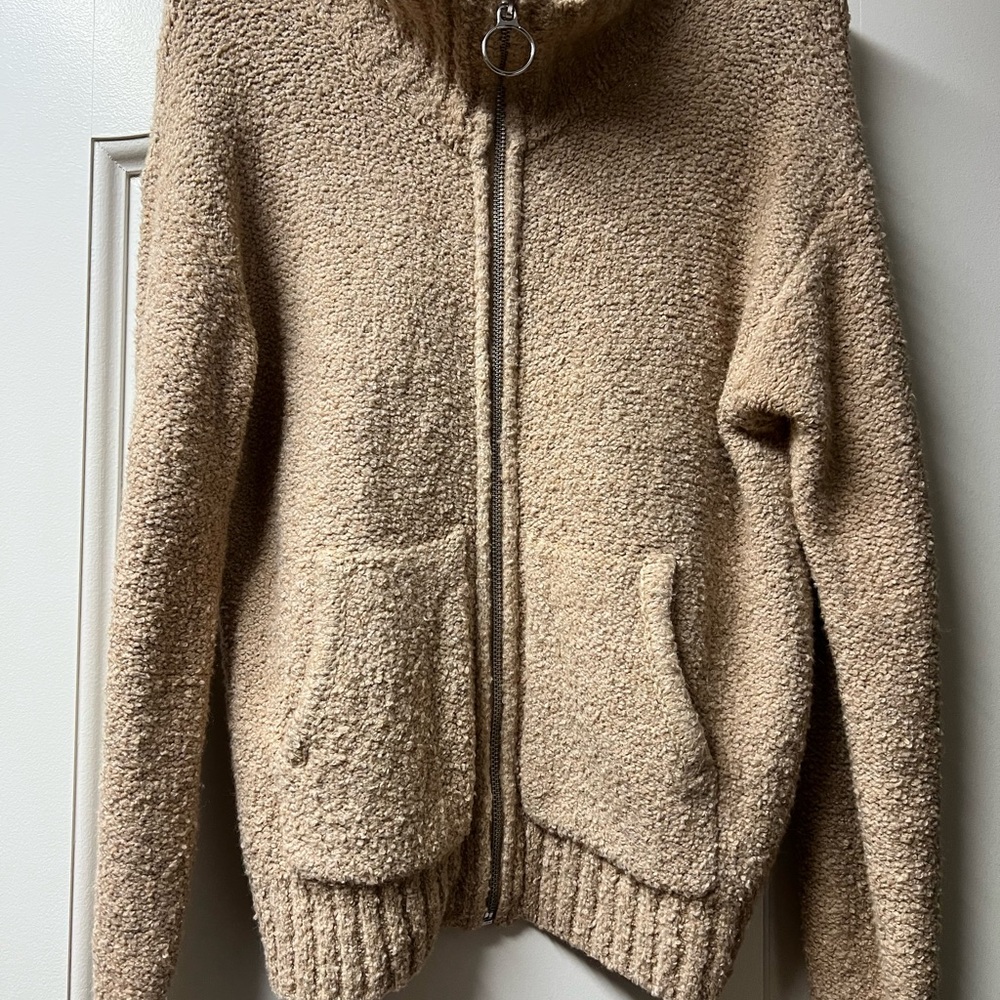 Old Navy Tan Zip-Up Cardigan Sweater